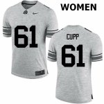 Women's Ohio State Buckeyes #61 Gavin Cupp Gray Nike NCAA College Football Jersey January ZTQ4544GE